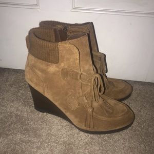 Franco Sarto Westerly Suede Moccasin wedge Boots